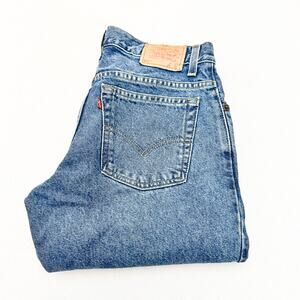 Levi's 550 Vintage Relaxed Fit Husky Denim Jeans Wide Leg Cropped Size 29 x 25